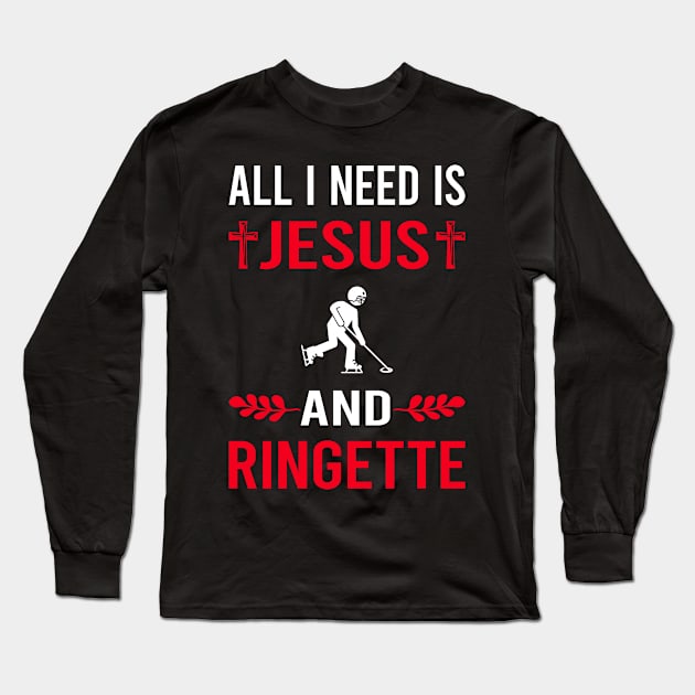 I Need Jesus And Ringette Long Sleeve T-Shirt by Good Day